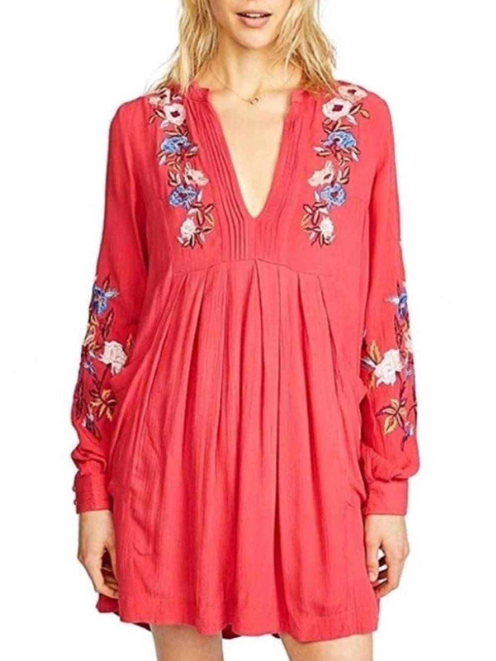 Free People - Mia Floral Embroidered Mini Dress